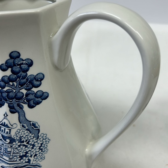 Vintage Royal Staffordshire ironstone “Willow” coffee pot cream & sugar - Picture 12 of 16